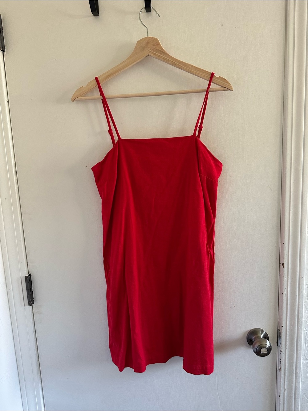 a new day red linen dress